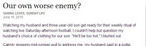 OwnWorseEnemy Screenshot of part of the article, showing the byline, "Own Worse Enemy".